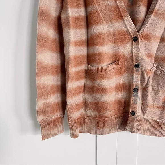 Raquel Allegra Tiger Animal Print Soft Cashmere V-Neck Sweater Cardigan Large - Picture 5 of 9